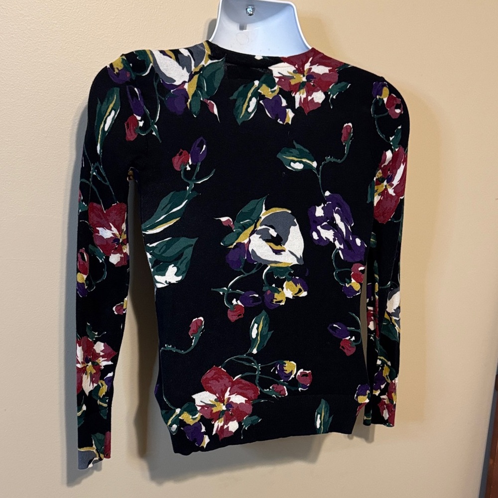 Lauren Ralph Lauren Black Floral Long Sleeve Top - Picture 6 of 10